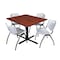 Cain Cain Square Table & Chair Set, Wood, Metal, Plastic Top, Cherry TB4848CH47GY - alternate 1